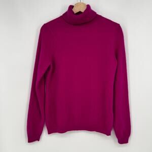 Charter Club Luxury 100% Cashmere Turtleneck Sweater Womens Large Fuchsia Pink